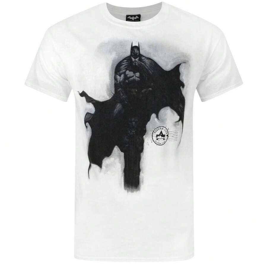 DC Comics Arkham City Mens  Tower T-Shirt - 100% Cotton - (NS4079) - White - View 1