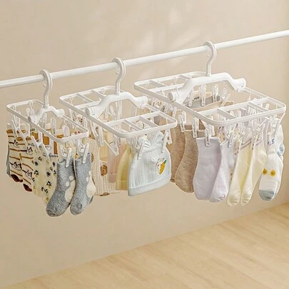 1 st multifunktionell hopfällbar torkställning för kläder med 12/20/32 klädnypor, vindtät hopfällbar torkställning för kläder, liten praktisk torkställning för kläder, hängande torkställning för kläder, lämplig för torkning av underkläder, handdukar, babykläder, mössor, halsdukar, halsdukar, , Byxor, Blöjor, Lämplig för Babypresenter, Specialpresenter, Inflyttningspresenter