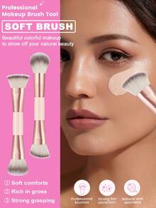 4PCS Double Ended Makeup Brush Sets Premium Synthetic Hair Eyeshadow Blending Brush Sets Cosmetics Tools - Multicolor - View 8