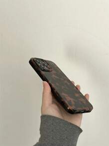 Apple Luxury Tortoiseshell & Leopard Print Phone Case Compatible With Iphone 14 Pro Max, IPhone 15 Pro, IPhone 12 Pro, IPhone 13 Pro Max, IPhone 14 Plus, IPhone XS Max/XR, Vintage & Shock-Proof Protective Cover - Brown - View 5