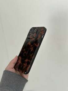 Apple Luxury Tortoiseshell & Leopard Print Phone Case Compatible With Iphone 14 Pro Max, IPhone 15 Pro, IPhone 12 Pro, IPhone 13 Pro Max, IPhone 14 Plus, IPhone XS Max/XR, Vintage & Shock-Proof Protective Cover - Brown - View 4