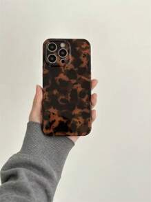 Apple Luxury Tortoiseshell & Leopard Print Phone Case Compatible With Iphone 14 Pro Max, IPhone 15 Pro, IPhone 12 Pro, IPhone 13 Pro Max, IPhone 14 Plus, IPhone XS Max/XR, Vintage & Shock-Proof Protective Cover - Brown - View 2