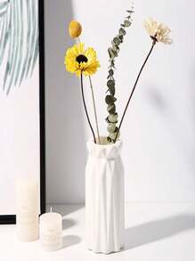 1pc Plastic Flower Vase, Made Of PP Anti-Falling Material, Table Centerpiece Vase, Indoor Decor, Looks Like Ceramic But Is Plastic - Multicolor - View 11