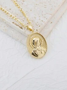 1 件 14k 镀金圣母玛利亚基督吊坠项链圣裘德约瑟夫宗教珠宝 - 金色 - 查看 7