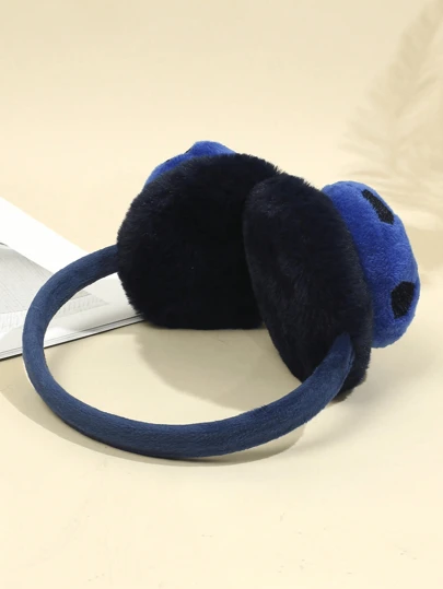 1pc Children Soccer Style Plush Earflap Warm Ear Muffs, Suitable For Outdoor Skiing, Cycling, Daily Wear With Embroidered Design