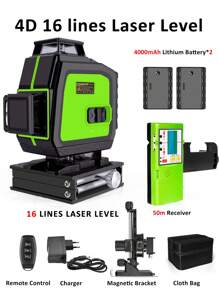 Clubiona 16 Lines Green Line Laser Working With Remote Control And Self-Leveling For Floor, Wall And Ceiling Laser - Khaki - View 2