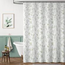 1 件蓝色花卉浴帘，浴室浴帘，复古白色防水面料浴帘优雅奢华植物浴帘套装带挂钩 70x72 英寸家居浴室装饰秋季装饰浴室配件返校 - 綠色 - 查看 1