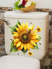 1 件向日葵防水马桶贴、浴室墙壁装饰贴、贴纸、墙贴花、乙烯基贴花用于家居装饰、春季装饰品让您的家焕然一新、拉玛装饰贴纸礼物生日毕业 - 彩色 - 查看 12