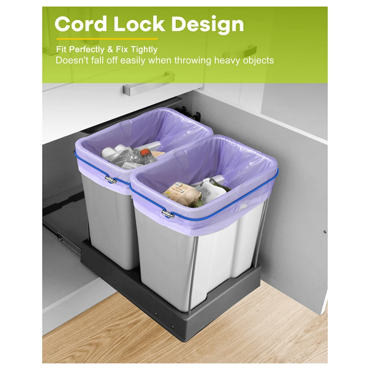 6Pc Garbage Can Bands Cord Lord Adjustable Large Trash Rubber Fits 833