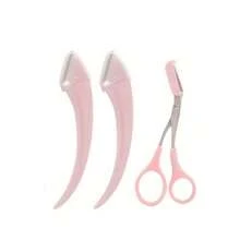 3PCS Eyebrow Trimmer Set Stainless Steel Curved Eyebrow Razor Eyebrow Scissors With Comb, Beauty Tool For Beginners Suitable For Any Skin Type Hair Removal Accessories For Men Women ,Hair Products And Accessories For Barber Salon Beauty Travel Essentials