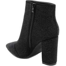Electric Rhinestone Ankle Boots With Block Heel – Bold Sparkle And Luxurious Finish - Black - View 6
