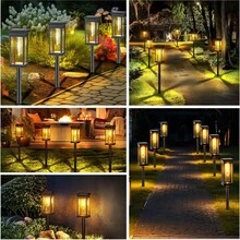 Đèn đường năng lượng mặt trời LED2 lắp ngoài trời, đèn đường năng lượng mặt trời ngoài trời lên đến 12 giờ, chống thấm nước tự động bật/tắt, đèn sân vườn năng lượng mặt trời cho bãi cỏ/sân thượng/vỉa hè/lối đi xe/sân trong/vườn/trang trí cảnh quan ngày lễ Giáng sinh - ánh sáng đa sắc - Xem 4