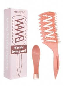 Cepillo definidor de rizos 1/2/3 piezas, cepillo para cabello rizado, cepillo con púas para definir y dar forma a los rizos, con peine y garras de limpieza, cepillo desenredante hueco para dar forma y definir los rizos de mujeres y hombres con menos tirones y separación de rizos, empaquetado como regalo para el Día de la Madre, amigos/familiares, novia, accesorios para el cabello, herramientas para el cabello, productos y accesorios para el cabello para peluquería, salón de belleza, viajes esenciales, vuelta al colegio, accesorios para el cabello para mujeres