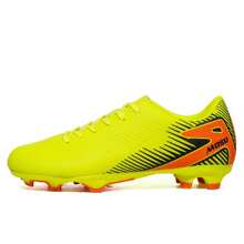 1 Pair Spike Football Training Shoes, Low-Top Outdoor Team Sports Shoes For Artificial Turf Hard Courts, Indoor Training Pitches, Suitable For Large Size American Football Cleats, Small Size Sports Shoes, PU Lace-Up Antiskid Rubber Sole TF Short Spikes, Lightweight High-Performance Anti-Slip Design High-Top Professional Football Boots - Yellow - View 10
