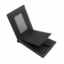 Męski jednolity kolor mały portfel na karty kredytowe mały portfel z okienkiem na dowód osobisty składany na pół dla nauczycieli, prezent dla mężczyzn, biznesowy portfel młodzieżowy z wieloma przegródkami na karty kredytowe męski ultracienki przenośny biały kołnierzyk, odpowiedni dla studentów college'u, praca, biznes, dojazdy do pracy, biuro duża pojemność wiele przegródek na karty, styl biznesowy casual, prezent urodzinowy, prezent na ukończenie szkoły, prezent na dzień ojca