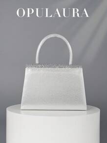 Túi dự tiệc thời trang lấp lánh OpulAura dành cho nữ, Ví cầm tay trang trọng lấp lánh sang trọng cho tiệc Gala, đám cưới, tiệc tùng, phụ kiện trang phục sinh nhật, túi xách cô dâu, túi dự tiệc hoàn hảo cho tiệc cưới, tiệc tối, vũ hội, tiệc tùng, kết hợp với váy dự tiệc ngày lễ, váy dạ hội & váy sequin, túi dự tiệc Tready, hoàn hảo cho tiệc, đám cưới, vũ hội, tiệc tối/tiệc tùng - Bạc - Xem 3