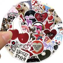 50 张千禧主题 Y2K 酷女孩贴纸 酷贴纸 Y2k 贴纸 个性化贴纸 70 年代 80 年代 90 年代贴纸 市中心美学涂鸦装饰 深色美学贴纸 适用于水瓶、水壶、吉他、行李箱、手机、手机壳、笔记本电脑、滑板、礼物 - 彩色 - 查看 5