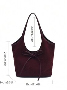 Bolso tote vintage de gran capacidad, bolso de hombro informal con estampado de letras, decoración de lazo y cordón para mujer, elegante bolso multiusos para ir al trabajo, bolso, bolso inspirado en el estilo retro para mujeres
