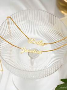 Custom Name Necklace With Box Chain, Golden Name Necklace, Customized English Name Letter Pendant Necklace For Women, Handmade Jewelry, Personalized Gifts, Mothers Gift Unique Birthday Gifts, Christmas Gifts For Family,Friends