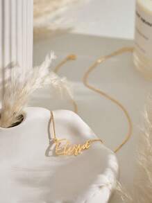 Custom Name Necklace With Box Chain, Golden Name Necklace, Customized English Name Letter Pendant Necklace For Women, Handmade Jewelry, Personalized Gifts, Mothers Gift Unique Birthday Gifts, Christmas Gifts For Family,Friends