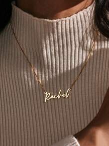 Custom Name Necklace With Box Chain, Golden Name Necklace, Customized English Name Letter Pendant Necklace For Women, Handmade Jewelry, Personalized Gifts, Mothers Gift Unique Birthday Gifts, Christmas Gifts For Family,Friends