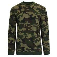 Men's Crew Neck Fleece-Lined Pullover Sweater - Woodland - View 1