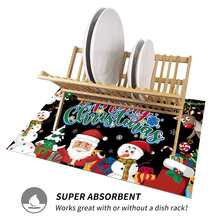 1 tấm thảm quầy pha cà phê in chữ hình ông già Noel người tuyết Giáng sinh, tấm lót thoát nước, thảm thoát nước máy pha cà phê bằng silicon, chống trượt, thảm lau bát đĩa siêu thấm có thể giặt được, dùng cho mặt bàn, nhà hàng, nhà bếp, đồ trang trí bàn ngoài hiên, đồ dùng nhà bếp tại nhà, đồ trang trí bề mặt Giáng sinh - Nhiều màu - Xem 9