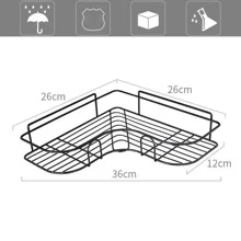 AUXOM Set Of 2 Triangular Bathroom Shelves 2 Colors With Adhesive - No Drilling - Black - View 6