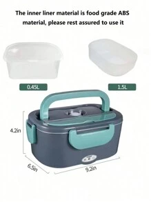 Electric Lunch Box Food Warmer - Herrfilk Portable Food Heater For Car & Home - Leak Proof, Lunch Heating Microwave For Truckers With Removable Stainless Steel Container 1.5 L, 110V/12V[Upgraded]