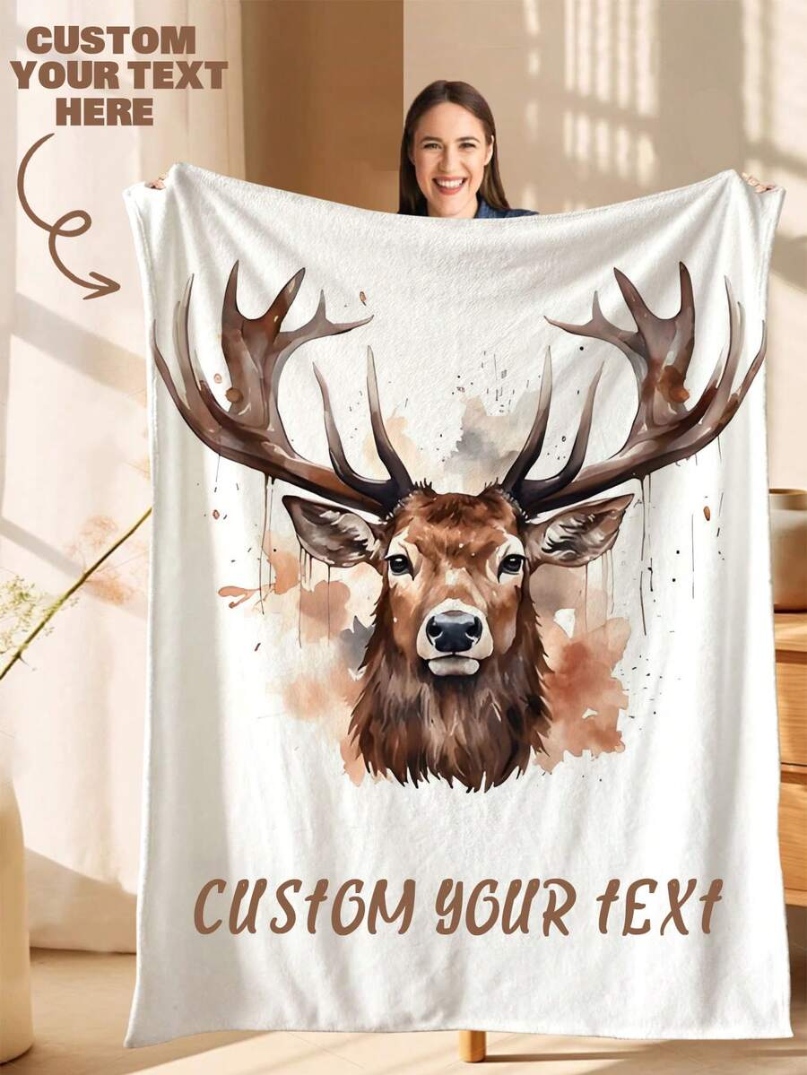 1 pieza Manta de franela con foto personalizada impresa, regalo de vacaciones navideñas para padres, amigos, ella/él