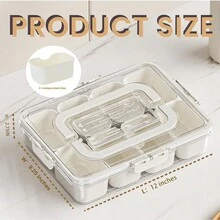 Eight-Compartment Airtight Food Storage Container Modular Food Storage Containers Airtight Lid With Secure Locking Mechanism High-Quality Stackable Design For Space Saving - Clear - View 5