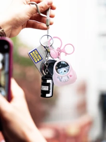 1PC Móc khóa đèn ngủ phát sáng dễ thương, Móc khóa ba lô phát sáng, Móc khóa xe hơi, Đồ dễ thương, Phụ kiện móc khóa - Nhiều màu - Xem 4
