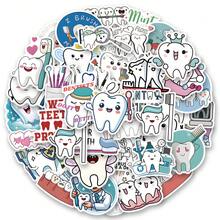 50 miếng dán chăm sóc răng miệng bằng nhựa vinyl thẩm mỹ dùng cho sổ lưu niệm, nhật ký, máy tính xách tay, cản xe, ván trượt, bình nước, máy tính, điện thoại, phim hoạt hình, mũ bảo hiểm, nhãn dán và đề can ô tô - Nhiều màu - Xem 1
