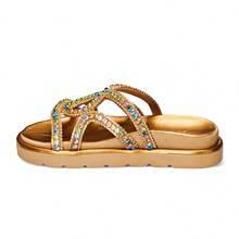 Women's Papete Sandal With Bronze Stones And Colorful Shine Summer 2025 - 查看 4