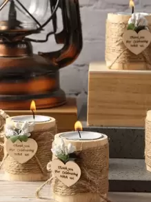 2/1pc Wooden Candle Holder, Simple Wooden Cylinder Candle Holder With Tea Light, Centerpiece Candlesticks For Wishing, Wedding Party, Birthday Table, Bridal Shower Tea Valentine's Day Valentines