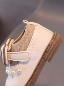 1 Pair Girls Butterfly Decor PU Hook-And-Loop Design Cute Toddler/Baby Boots, Suitable For Spring, Autumn, Winter - Beige - View 8
