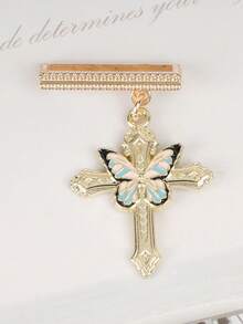 1 件全新卡通设计蝴蝶十字表带饰物装饰环，兼容 Apple 表带配件，兼容 Galaxy 表带系列饰物装饰 - 彩色 - 查看 9