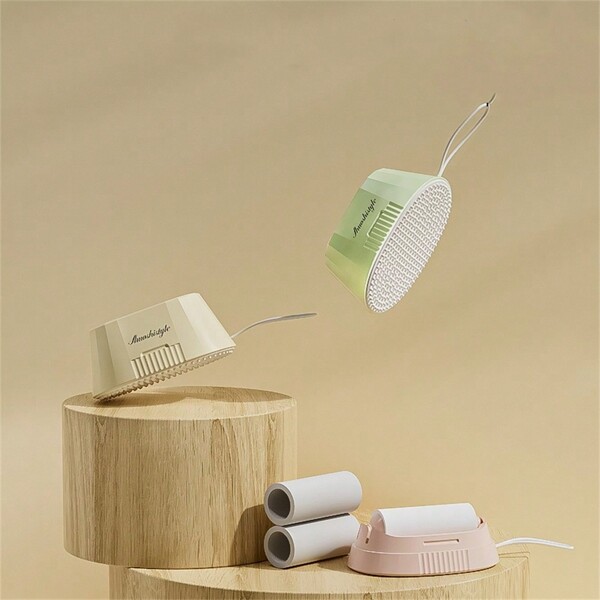 1 pièce Épurateur de peluche portable de haute qualité en matériau ABS, de couleur crème et contrastée. Épurateur de tissu et poils d'animaux de compagnie réutilisable en forme de T. Fournitures quotidiennes universelles pour animaux de compagnie