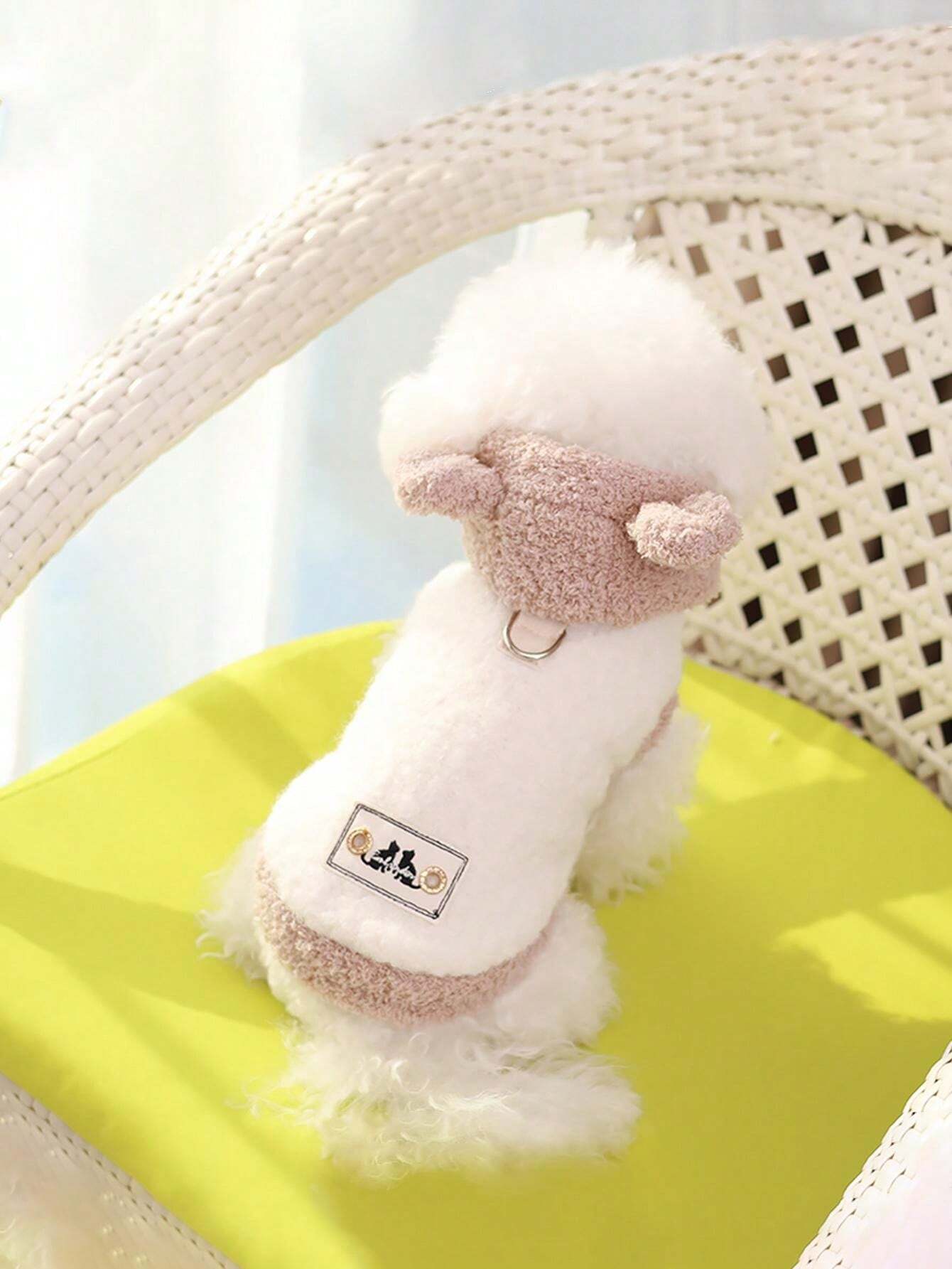 Hooded Padded Coat Leash Pet Clothes, Dog & Cat Winter Padded Coat for