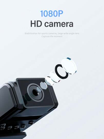 Mini Outdoor Sports Camera, 1080P HD Wearable Cam 180° Rotating Lens, Night Vision, Hours Recording Time, Built In Clip, Portable Travel, Vision Loop Ideal Home (Supports SD Card Recording) view 4