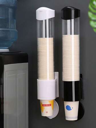 1pc Disposable Cup Lifter Paper Cup Drop Holder Punch Free Paper Cup Holder Water Cup Storage Rack Automatic Cup Lifter