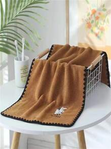 珊瑚绒毛巾，吸水，不褪色，不含荧光，镶边设计，柔软亲肤