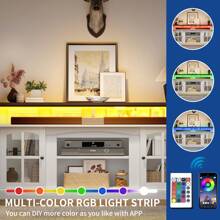 LED TV Stand With Power Outlets For 70 Inch Media Console Entertainment Center - 白色 - 查看 4