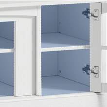 LED TV Stand With Power Outlets For 70 Inch Media Console Entertainment Center - 白色 - 查看 7