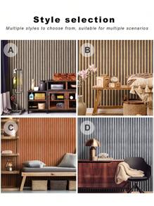 1roll PVC Wall Paper, Retro Wooden Pattern Wall Adhesive Roll For Home, Renovation Stickers Peel Wall Panels, Wall Paper, Wallpapers, Spring Decoration Items Refresh Your Home, Rama Decoration Stickers - Multicolor - View 6