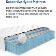 Queen Mattress 14 Inch, Deep Sleep Firm Mattress Extra Lumbar Support - Pain-Relief - Memory Foam Hybrid Euro Top Luxury Mattress, Individually Wrapped Pocket Coils - 14寸(白色) - 查看 4