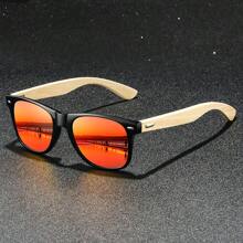 Moda Bambus Drewno Vintage Kwadrat Unisex Moda Okulary Mężczyźni Kobiety Luksusowa Marka Projektant Drewniane Moda Okulary Klasyczne Tropikalna Plaża Wakacje Lato Pastele Prostokąt Okulary Błyszczący Materiał Elegancki Estetyczny Wakacje Stroje Odcienie