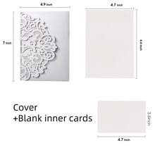 10 Stück/Packung Hochzeitseinladungen (mit Umschlägen und 2 leeren Innenkarten), Laser-geschnittene Verlobungskarte, elegante Premium-Geschäftsgrußkarten für Ferien, Geburtstag, Weihnachten