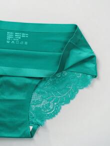 Bộ 4 quần lót ren liền mạch lưng giữa bằng lụa băng, kháng khuẩn & thoáng khí, quần lót tam giác quyến rũ & gợi cảm cho nữ - Nhiều màu - Xem 5