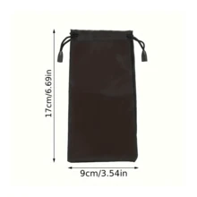 5 件装纯色眼镜袋，简约双绳抽绳便携式眼镜收纳袋女士眼镜配件 - 5pcs黑色眼鏡袋 - 查看 4